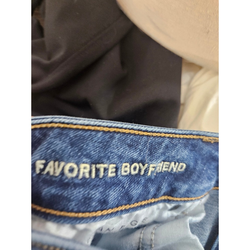 American Eagle Favorite Boyfriend Jeans Dark Wash Blue Denim Womens 10 X-Long - Picture 7 of 8